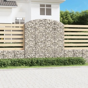 vidaXL, vidaXL Gabione mit Hochbogen 200x30x200/220 cm Verzinktes Eisen