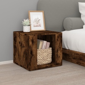 vidaXL, vidaXL Nachttisch Räuchereiche 41x40x36 cm Holzwerkstoff, vidaXL Nachttisch Räuchereiche 41x40x36 cm Holzwerkstoff
