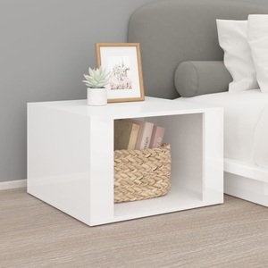 vidaXL, vidaXL Nachttisch Hochglanz-Weiß 57x55x36 cm Holzwerkstoff, vidaXL Nachttisch Hochglanz-Weiß 57x55x36 cm Holzwerkstoff