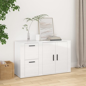 vidaXL, vidaXL Sideboard Hochglanz-Weiß 100x33x59,5 cm Holzwerkstoff