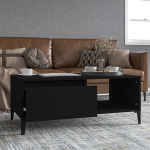 vidaXL, vidaXL Couchtisch Schwarz 90x50x36,5 cm Holzwerkstoff, vidaXL Couchtisch Schwarz 90x50x36,5 cm Holzwerkstoff