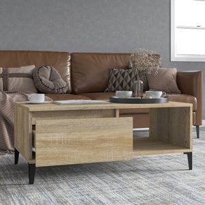 vidaXL, vidaXL Couchtisch Sonoma-Eiche 90x50x36,5 cm Holzwerkstoff, 