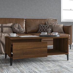 vidaXL, vidaXL Couchtisch Braun Eichen-Optik 90x50x36,5 cm Holzwerkstoff, 