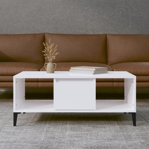 vidaXL, vidaXL Couchtisch Hochglanz-Weiß 90x50x36,5 cm Holzwerkstoff, vidaXL Couchtisch Hochglanz-Weiß 90x50x36,5 cm Holzwerkstoff