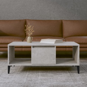 vidaXL, vidaXL Couchtisch Betongrau 90x50x36,5 cm Holzwerkstoff, 