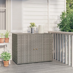 vidaXL, vidaXL Gartenschrank Grau 100x55,5x80 cm Poly Rattan, vidaXL Gartenschrank Grau 100x55,5x80 cm Poly Rattan