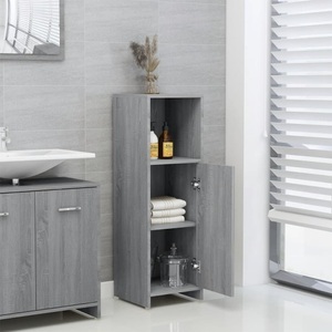 vidaXL, vidaXL Badschrank Grau Sonoma 30x30x95 cm Holzwerkstoff, vidaXL Badschrank Grau Sonoma 30x30x95 cm Holzwerkstoff