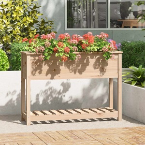 vidaXL, vidaXL Pflanzkübel mit Ablage 111,5x34,5x81 cm Massivholz Kiefer, 