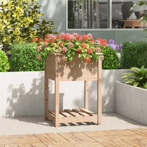 vidaXL, vidaXL Pflanzkübel mit Ablage 54x54x81 cm Massivholz Kiefer, vidaXL Pflanzkübel mit Ablage 54x54x81 cm Massivholz Kiefer