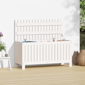 vidaXL, vidaXL Gartentruhe Weiß 108x42,5x54 cm Massivholz Kiefer, vidaXL Gartentruhe Weiß 108x42,5x54 cm Massivholz Kiefer