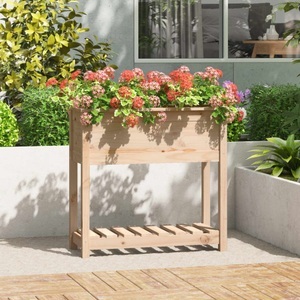 vidaXL, vidaXL Pflanzkübel mit Ablage 82,5x34,5x81 cm Massivholz Kiefer, 