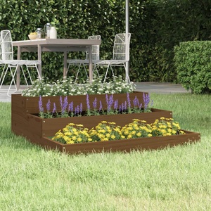 vidaXL, vidaXL Pflanzkübel Honigbraun 78x78x27 cm Massivholz Kiefer, 