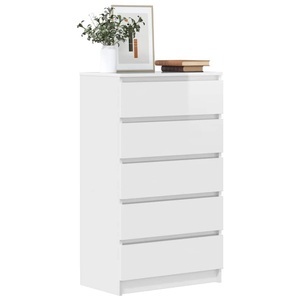 vidaXL, vidaXL Schubladenschrank Hochglanz-Weiß 60x36x103 cm Holzwerkstoff, vidaXL Schubladenschrank Hochglanz-Weiß 60x36x103 cm Holzwerkstoff