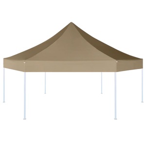 vidaXL, vidaXL Faltpavillon Sechseckig 3,6x3,1 m Taupe 220 g/m², vidaXL Faltpavillon Sechseckig 3,6x3,1 m Taupe 220 g/m²