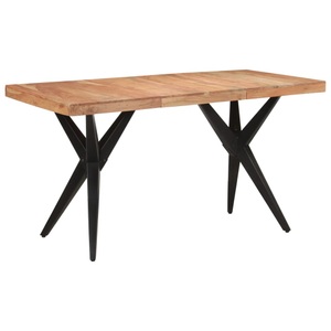vidaXL, vidaXL Esstisch Schwarz 140x70x76 cm Massivholz Akazie