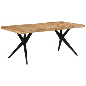 vidaXL, vidaXL Esstisch Schwarz 180x90x77 cm Massivholz Akazie