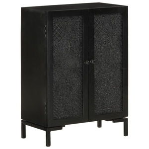 vidaXL, vidaXL Sideboard Schwarz 55x30x77 cm Massivholz Mango und Eisen