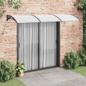 vidaXL, vidaXL Türvordach Schwarz 300x100 cm Polycarbonat, vidaXL Türvordach Schwarz 300x100 cm Polycarbonat