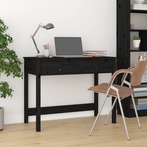 vidaXL, vidaXL Schreibtisch mit Schubladen Schwarz 100x50x78 cm Massivholz