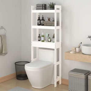 vidaXL, vidaXL Toilettenregal Weiß 63x26x171 cm Massivholz Kiefer
