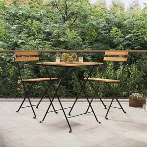 vidaXL 3-tlg. Bitro-Set Klappbar Massivholz Teak und Stahl