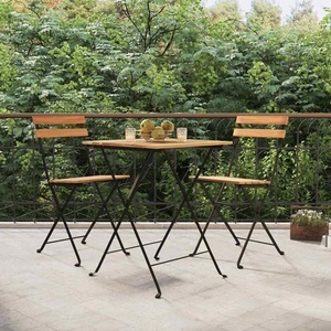vidaXL, vidaXL 3-tlg. Bitro-Set Klappbar Massivholz Teak und Stahl