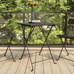 vidaXL, vidaXL Bistrotisch Klappbar Schwarz 55x54x71 cm Poly Rattan, 
