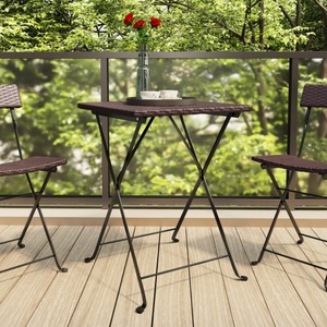vidaXL, vidaXL Bistrotisch Klappbar Braun 55x54x71 cm Poly Rattan, vidaXL Bistrotisch Klappbar Braun 55x54x71 cm Poly Rattan