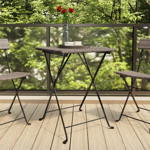 vidaXL, vidaXL Bistrotisch Klappbar Grau 55x54x71 cm Poly Rattan, 