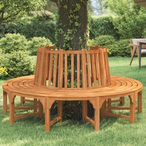 vidaXL, vidaXL Baumbank Rund Ø208 cm Massivholz Eukalyptus, vidaXL Baumbank Rund Ø208 cm Massivholz Eukalyptus