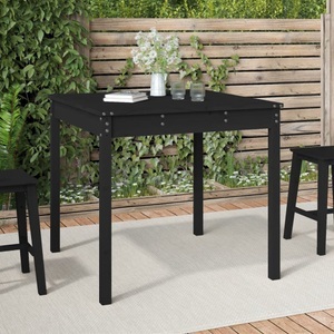 vidaXL, vidaXL Gartentisch Schwarz 82,5x82,5x76 cm Massivholz Kiefer