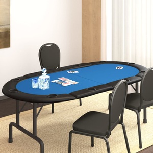 vidaXL, vidaXL Poker-Tischauflage Klappbar 10 Spieler Blau 208x106x3 cm, vidaXL Poker-Tischauflage Klappbar 10 Spieler Blau 208x106x3 cm