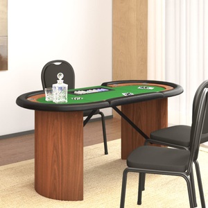 vidaXL, vidaXL Pokertisch Klappbar 10 Spieler mit Chipablage Grün 160x80x75 cm, vidaXL Pokertisch Klappbar 10 Spieler mit Chipablage Grün 160x80x75 cm