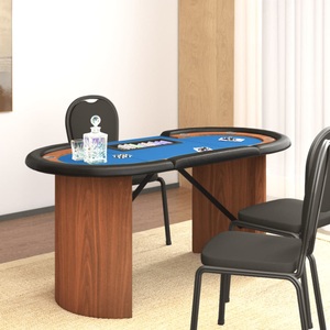 vidaXL, vidaXL Pokertisch 10 Spieler mit Chipablage Blau 160x80x75 cm, vidaXL Pokertisch 10 Spieler mit Chipablage Blau 160x80x75 cm