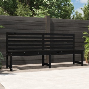vidaXL, vidaXL Gartenbank Schwarz 201,5 cm Massivholz Kiefer, vidaXL Gartenbank Schwarz 201,5 cm Massivholz Kiefer