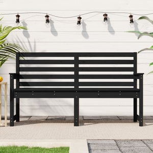 vidaXL, vidaXL Gartenbank Schwarz 159,5x48x91,5 cm Massivholz Kiefer, vidaXL Gartenbank Schwarz 159,5x48x91,5 cm Massivholz Kiefer
