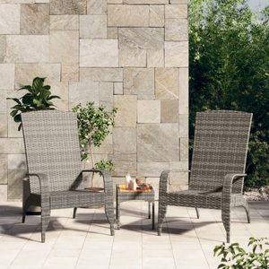 vidaXL, vidaXL Adirondack-Gartenstuhl Grau Poly Rattan, 