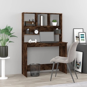 vidaXL, vidaXL Schreibtisch mit Regal Räuchereiche 102x45x148 cm Holzwerkstoff, vidaXL Schreibtisch mit Regal Räuchereiche 102x45x148 cm Holzwerkstoff