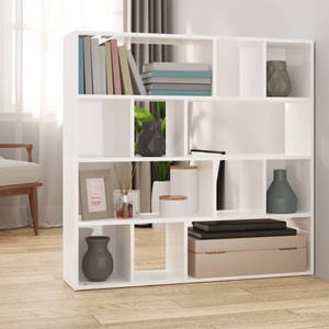 vidaXL, vidaXL Bücherregal/Raumteiler Hochglanz-Weiß 105x24x102 cm, vidaXL Bücherregal/Raumteiler Hochglanz-Weiß 105x24x102 cm