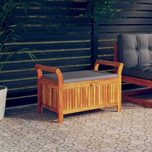 vidaXL, vidaXL Garten-Truhenbank mit Kissen 91 cm Massivholz Akazie, vidaXL Garten-Truhenbank mit Kissen 91 cm Massivholz Akazie