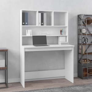 vidaXL, vidaXL Schreibtisch mit Regal Weiß 102x45x148 cm Holzwerkstoff, vidaXL Schreibtisch mit Regal Weiß 102x45x148 cm Holzwerkstoff