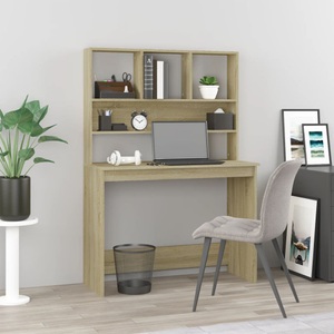 vidaXL, vidaXL Schreibtisch mit Regal Sonoma-Eiche 102x45x148 cm Holzwerkstoff, vidaXL Schreibtisch mit Regal Sonoma-Eiche 102x45x148 cm Holzwerkstoff
