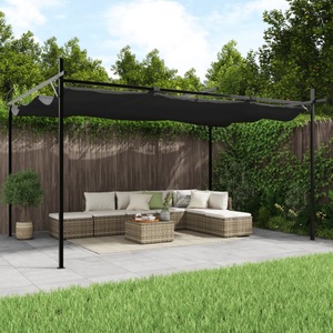 vidaXL, vidaXL Pergola mit Schiebedach Anthrazit 395x292x230 cm, 