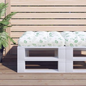 vidaXL, vidaXL Palettenkissen Blattmuster 60x60x12 cm Stoff, vidaXL Palettenkissen Blattmuster 60x60x12 cm Stoff