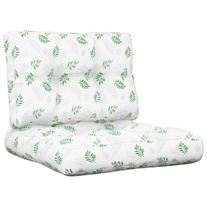 vidaXL, vidaXL Kissen für Palettensofa 2 Stk. Blatt-Motiv Stoff, vidaXL Palettenkissen 2-tlg. Blattmuster Stoff