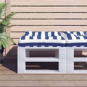 vidaXL, vidaXL Palettenkissen Blau Weiß Gestreift 58x58x10 cm Oxford-Gewebe, 