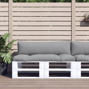 vidaXL, vidaXL Palettenkissen 2-tlg. Grau Stoff, vidaXL Palettenkissen 2-tlg. Grau Stoff