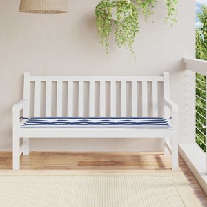 vidaXL, vidaXL Gartenbank-Auflage Blau&Weiß Gestreift 150x50x3cm Oxford-Gewebe, vidaXL Gartenbank-Auflage Blau&Weiß Gestreift 150x50x3cm Oxford-Gewebe