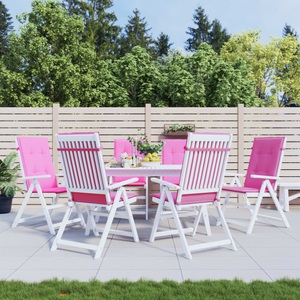 vidaXL, vidaXL Hochlehner-Auflagen 6 Stk. Rosa Stoff, vidaXL Hochlehner-Auflagen 6 Stk. Rosa Stoff