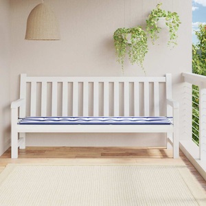 vidaXL, vidaXL Gartenbank-Auflage Blau&Weiß Gestreift 200x50x3 Stoff
